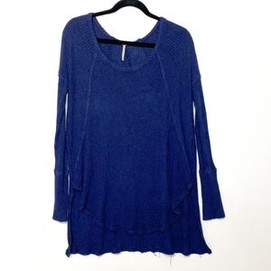 Free People Blue Thermal Long Sleeve shirt